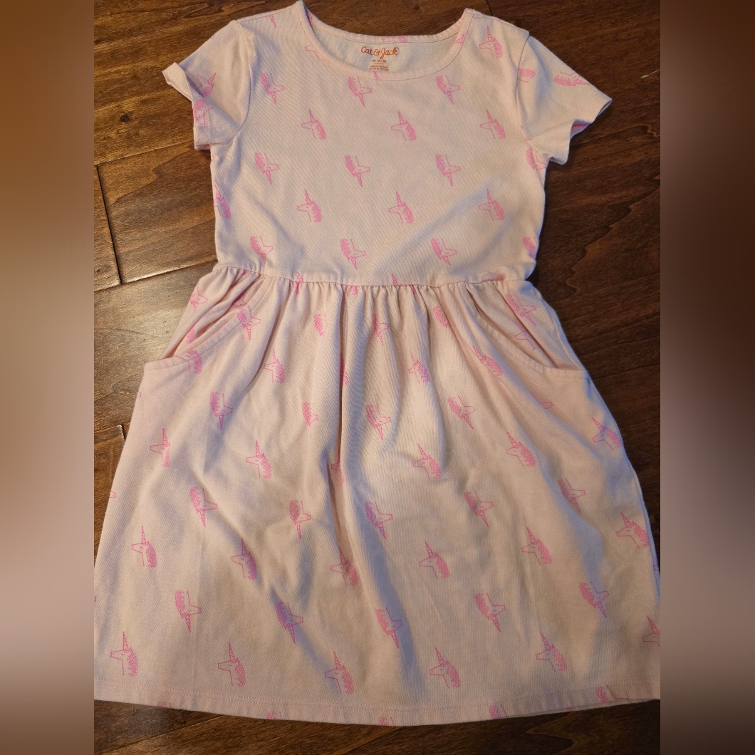 Cat & Jack Pale Pink Unicorn Pocket Dress